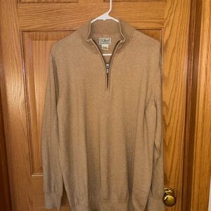 L.L. Bean Men's Beige Zip-Up Sweater